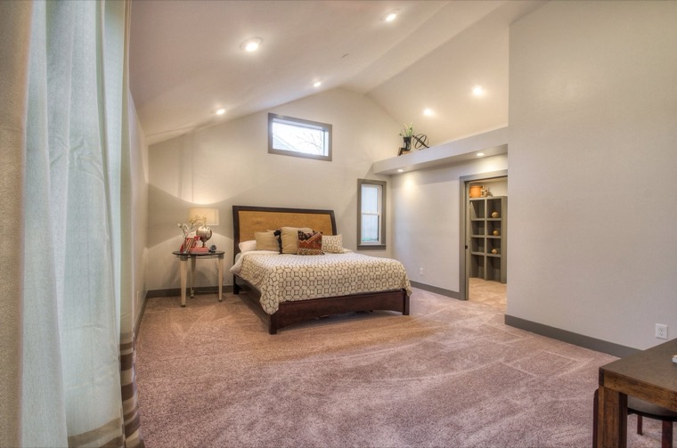 Primary bedroom with painted walls